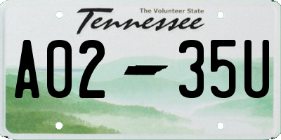 TN license plate A0235U
