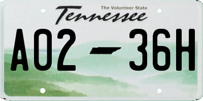 TN license plate A0236H