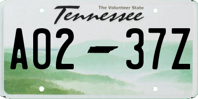 TN license plate A0237Z