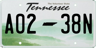 TN license plate A0238N