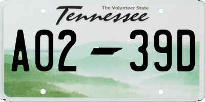 TN license plate A0239D
