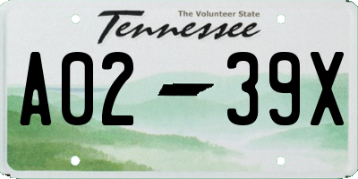 TN license plate A0239X