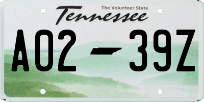 TN license plate A0239Z