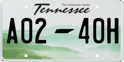 TN license plate A0240H