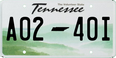 TN license plate A0240I