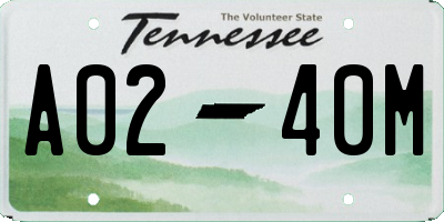 TN license plate A0240M