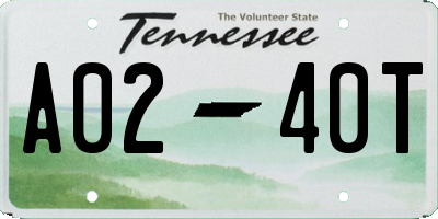 TN license plate A0240T