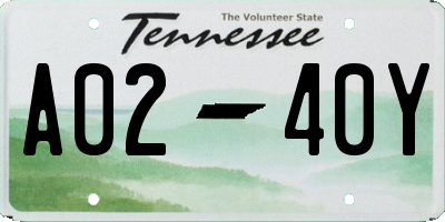 TN license plate A0240Y