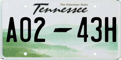 TN license plate A0243H