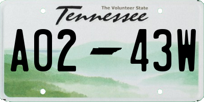 TN license plate A0243W