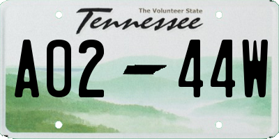 TN license plate A0244W