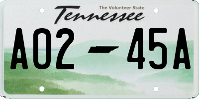 TN license plate A0245A