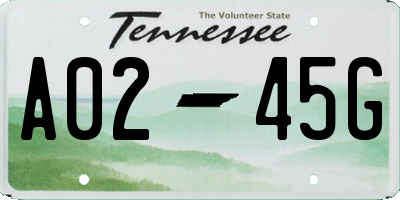 TN license plate A0245G