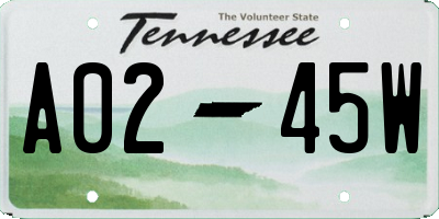 TN license plate A0245W