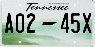 TN license plate A0245X