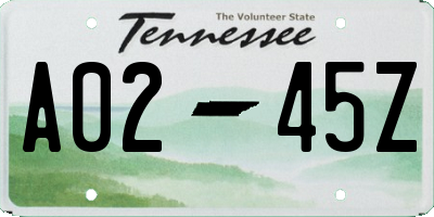 TN license plate A0245Z