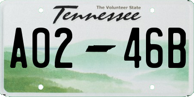 TN license plate A0246B