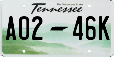 TN license plate A0246K