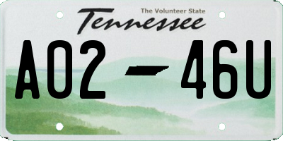 TN license plate A0246U