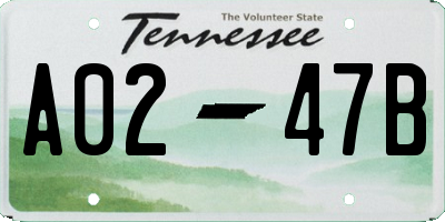 TN license plate A0247B