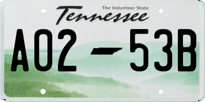 TN license plate A0253B