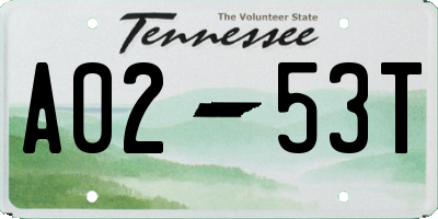 TN license plate A0253T