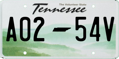 TN license plate A0254V