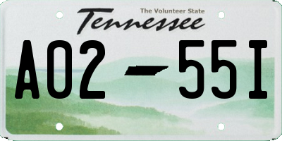 TN license plate A0255I