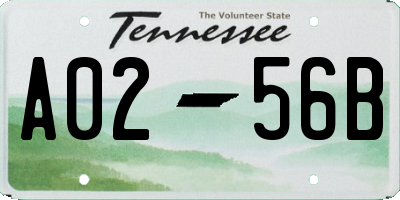 TN license plate A0256B