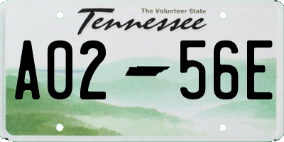 TN license plate A0256E