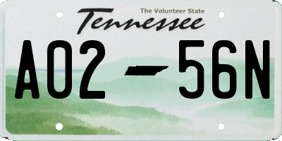 TN license plate A0256N