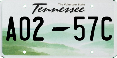 TN license plate A0257C
