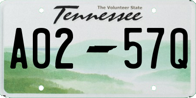 TN license plate A0257Q