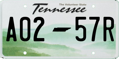 TN license plate A0257R