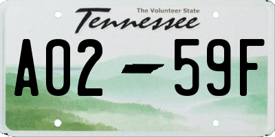 TN license plate A0259F