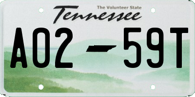 TN license plate A0259T