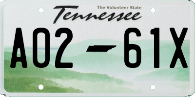 TN license plate A0261X