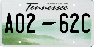 TN license plate A0262C