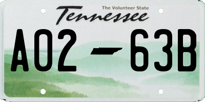 TN license plate A0263B