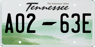 TN license plate A0263E