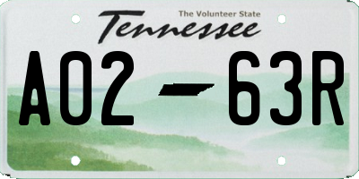 TN license plate A0263R