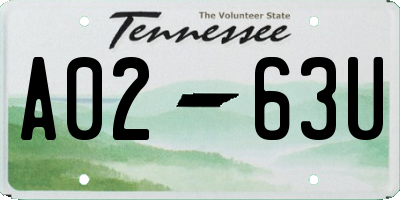 TN license plate A0263U
