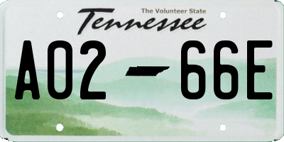 TN license plate A0266E