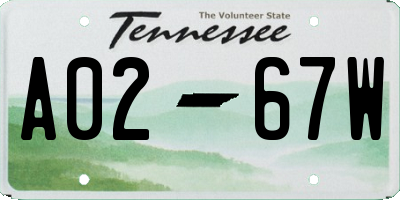 TN license plate A0267W