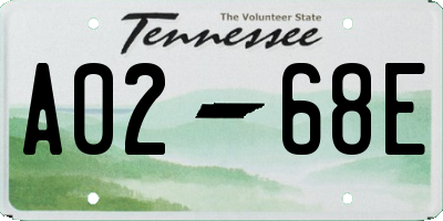 TN license plate A0268E