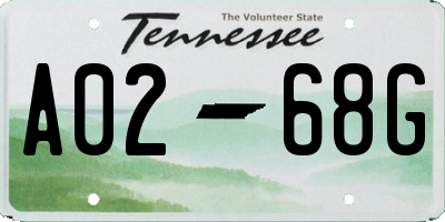 TN license plate A0268G