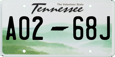 TN license plate A0268J