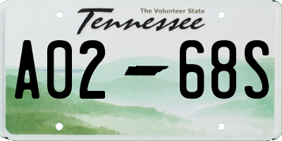 TN license plate A0268S