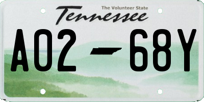 TN license plate A0268Y