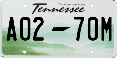 TN license plate A0270M